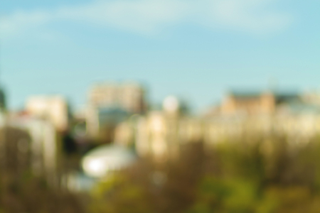 Bokeh cityscape. Spring city background.の写真素材