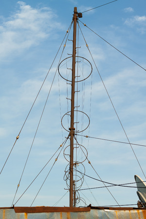 Old antenna on the roofの写真素材