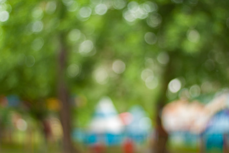 Blurry nature wallpaper. Forest bokeh background. Green defocused backdrop for your design.の写真素材