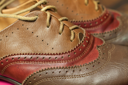 A pair of women's shoes. Hipster clothing backgroundの写真素材