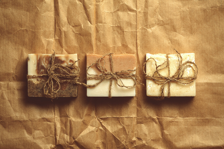 Organic handmade soap.の写真素材