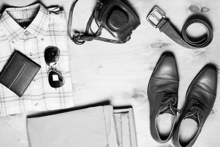 Outfit of modern creative men.の写真素材