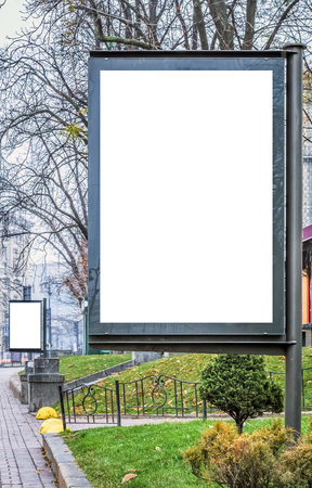 Blank lightbox billboard. Background for mockup. Outdoor advertisingの写真素材