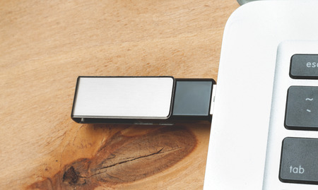 Flash memory drive pluged in computer