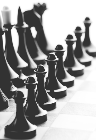 Figures on the chessboardの写真素材