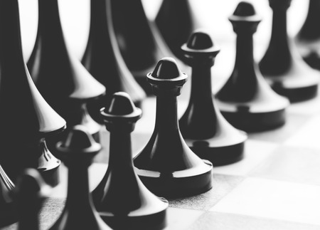 Pawns. Figures on the chessboardの写真素材