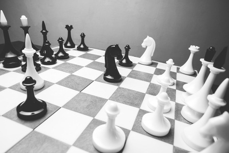 Figures on the chessboardの写真素材