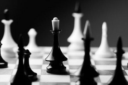 Figures on the chessboardの写真素材