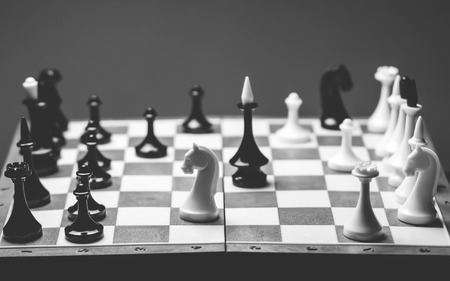 Figures on the chessboardの写真素材