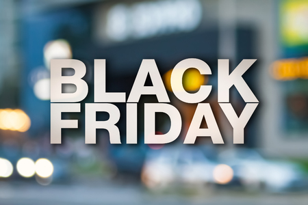 Black friday poster. Gorgeous blurry background. Sale bannerの写真素材