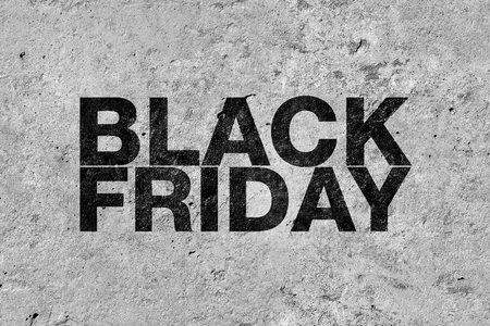 Black friday poster. Inscription on concrete surfaceの写真素材