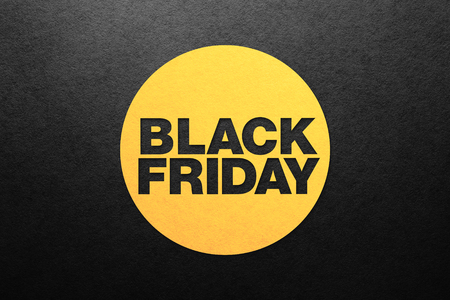 Black friday poster. Paper texture. Place for textの写真素材