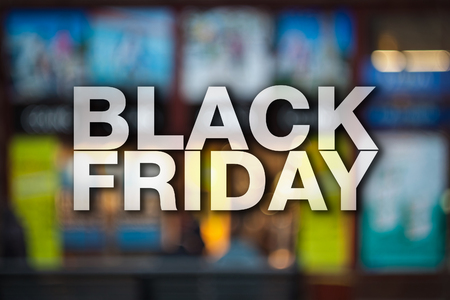Black friday poster. Gorgeous blurry background. Sale bannerの写真素材