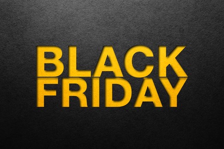 Black friday poster. Paper texture. Material designの写真素材