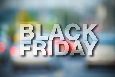 Black friday poster. Gorgeous blurry background. Sale bannerの写真素材