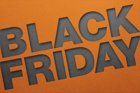 Black friday poster. Paper texture. Material designの写真素材