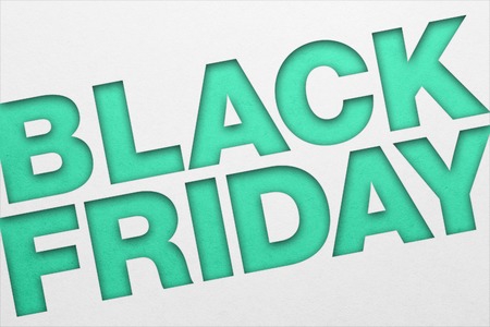 Black friday poster. Paper texture. Material designの写真素材