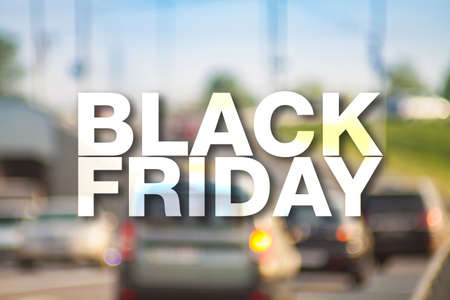 Black friday poster. Gorgeous blurry background. Sale bannerの写真素材