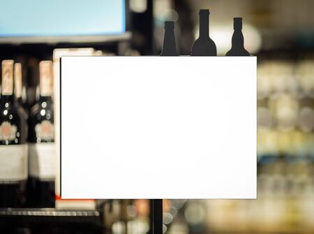 Blank plate in an liquor store. Background for mockupの写真素材