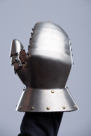 Single Polished Steel Plate Gauntlet Detail