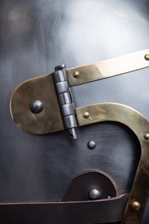 Medieval Helmet Hinge Mechanism Close-up