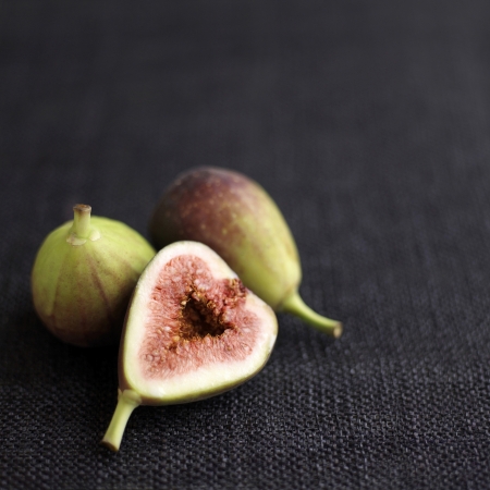 Close up of some figs on table