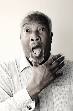 Man in shocking expression