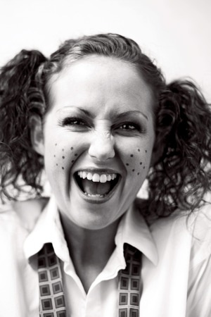 Woman with freckles on her cheeks