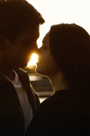 Couple about to kiss