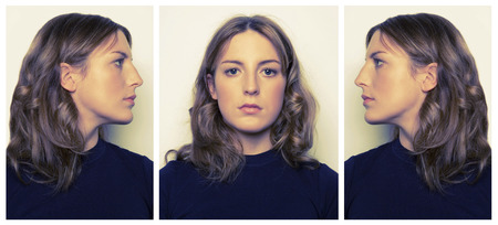 Side and front portrait of criminal
