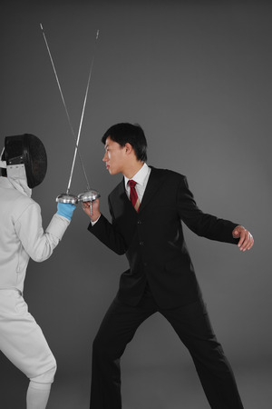 Two men dueling