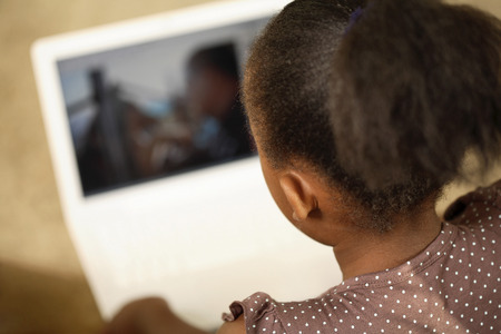 Girl using laptop