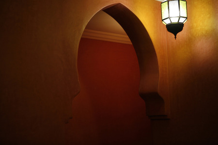 Interior of a restaurant in Morocco