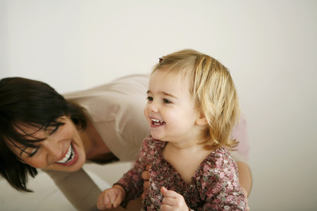 Mother and daughter having fun