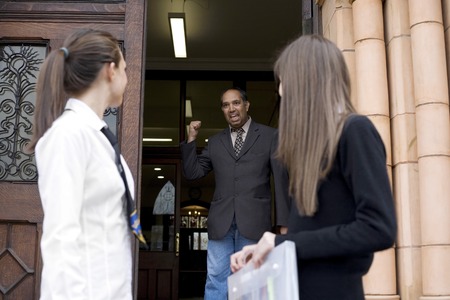 Man talking to his studentsの写真素材