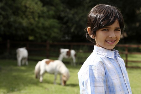 Boy at the farmの写真素材
