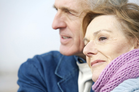 A mature couple happy together in each other's presenceの写真素材
