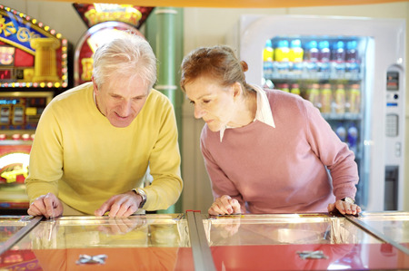 A mature couple at a storeの写真素材