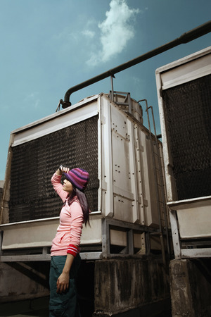 Young woman looking awayの写真素材