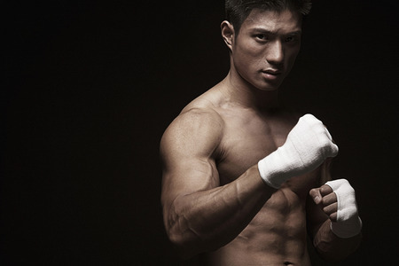 Man preparing to attackの写真素材