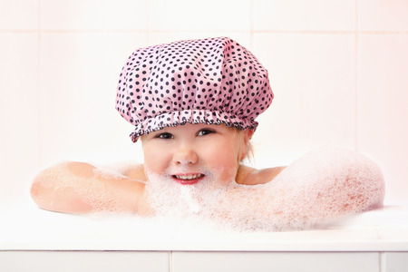 Girl having a bath