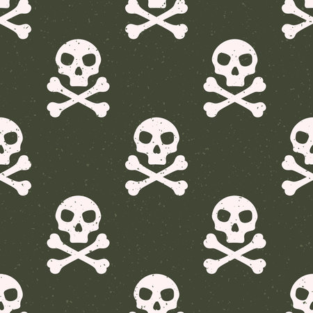 Skull and crossbones seamless pattern.のイラスト素材