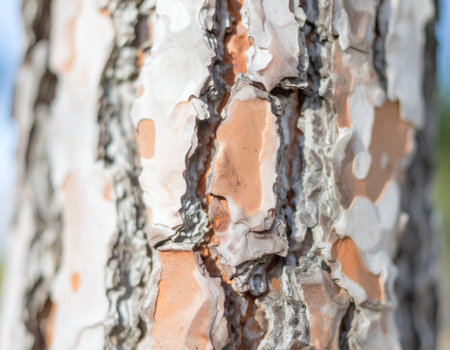 Bark of a pine tree, close-up, selective focusの素材