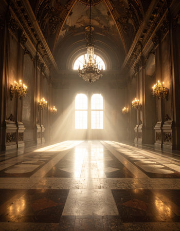 Interior view of the royal palace of Versailles, Franceの素材