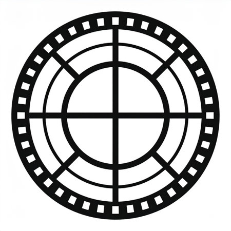 Black and white circle on a white background. 3D illustration.の素材