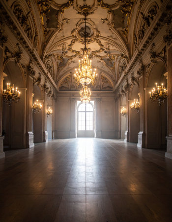 interior of the royal palace of Aranjuez, Spainの素材