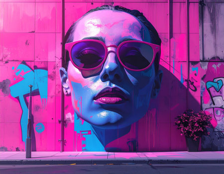 Mural art at East Williamsburg in Brooklyn. Outdoor art gallery known as the Bushwick Collective has most diverse collection of street art in Brooklynの素材