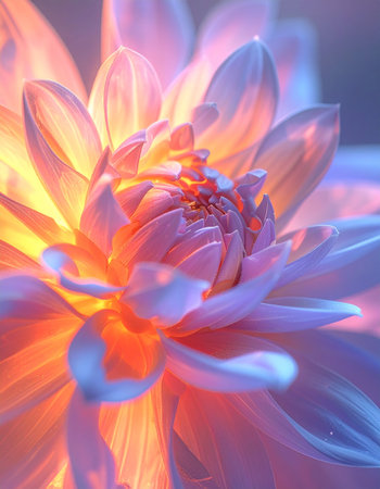 Colorful dahlia flower close-up. Nature background.の素材