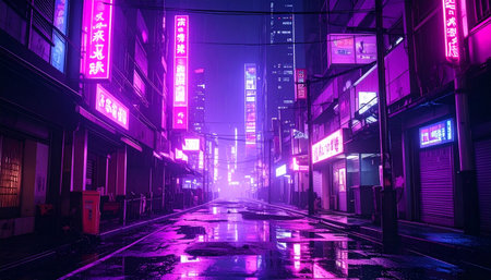 Night view of a street in the city of Seoul, South Koreaの素材