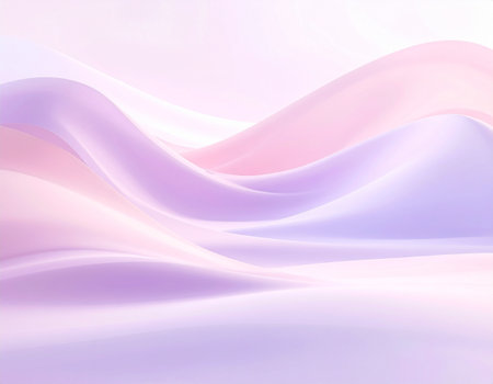 Abstract background with smooth wavy silk or satin texture. 3d render illustrationの素材